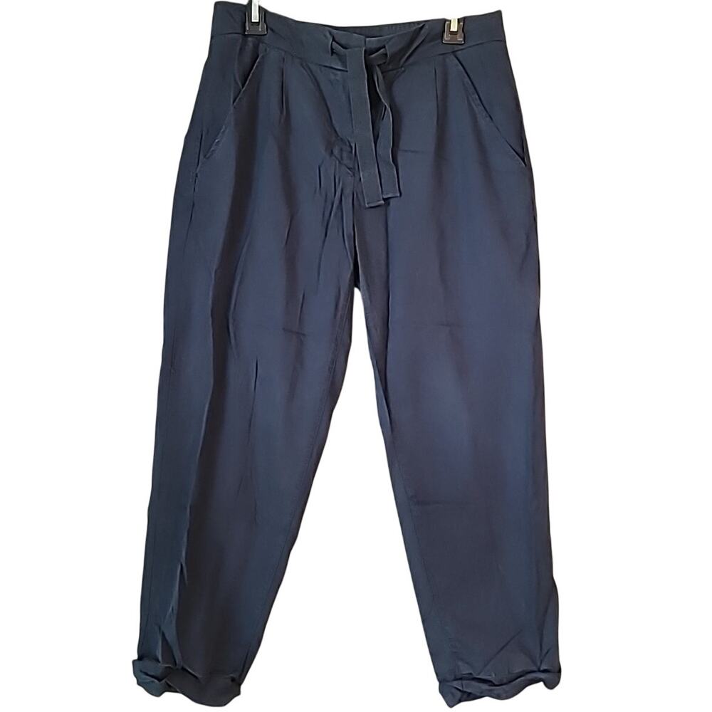 Max Jeans Pleated Pants Blue High Rise Belted NWT 10